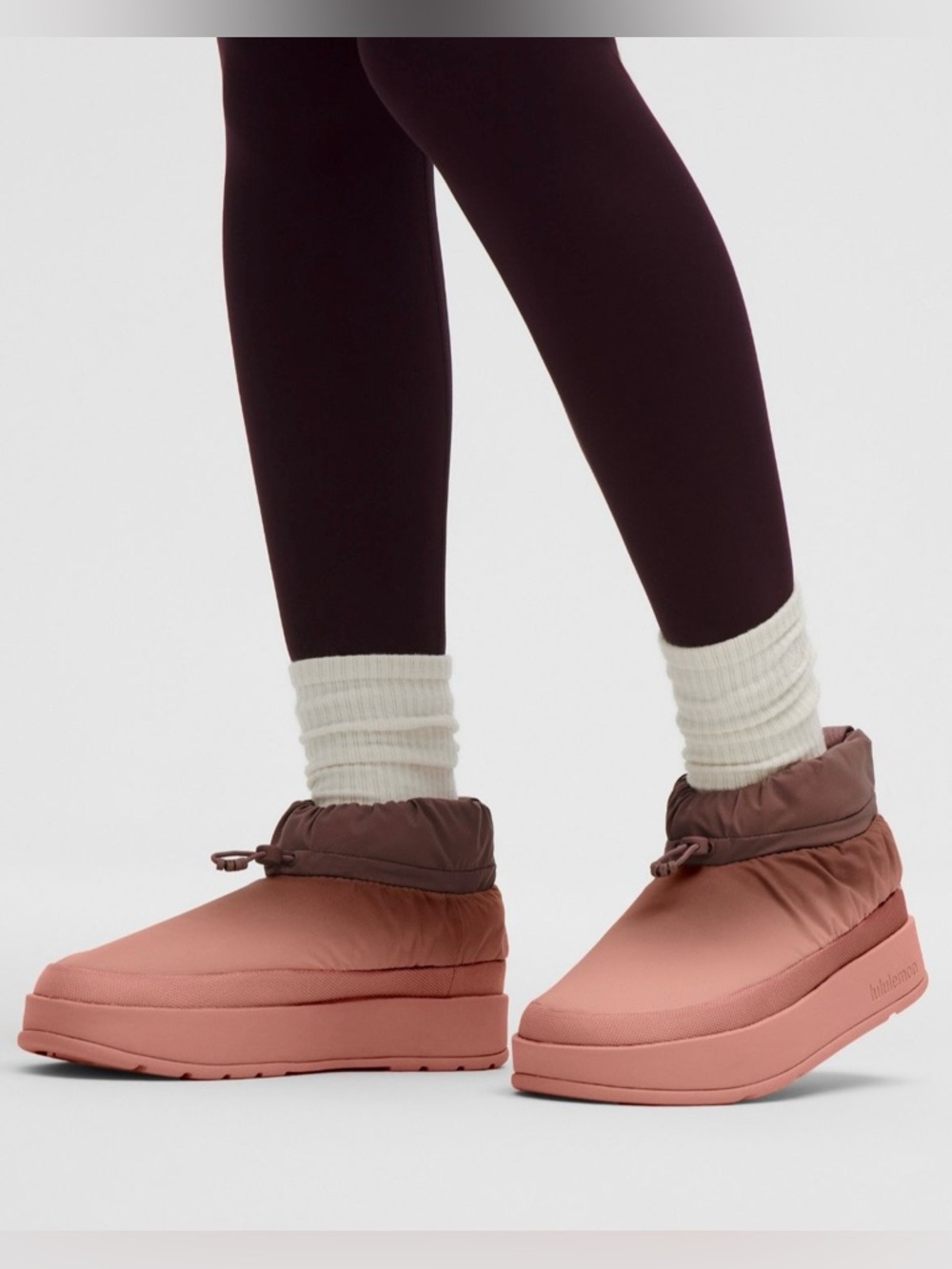 NWT Lululemon Wunder Puff Mini Boot Size 10 Red Clay / Tea Rose / Red Clay